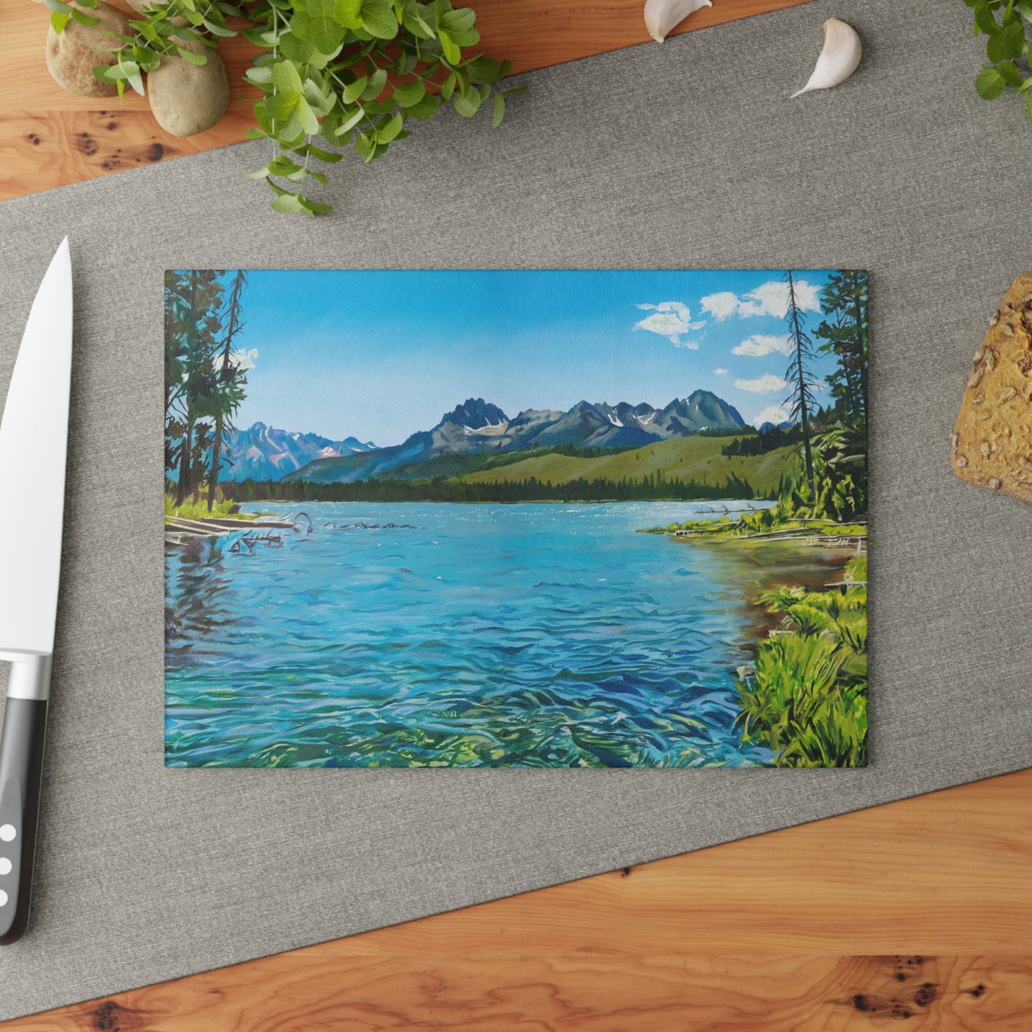 "Redfish Summer Clear" Glass Cutting Board
