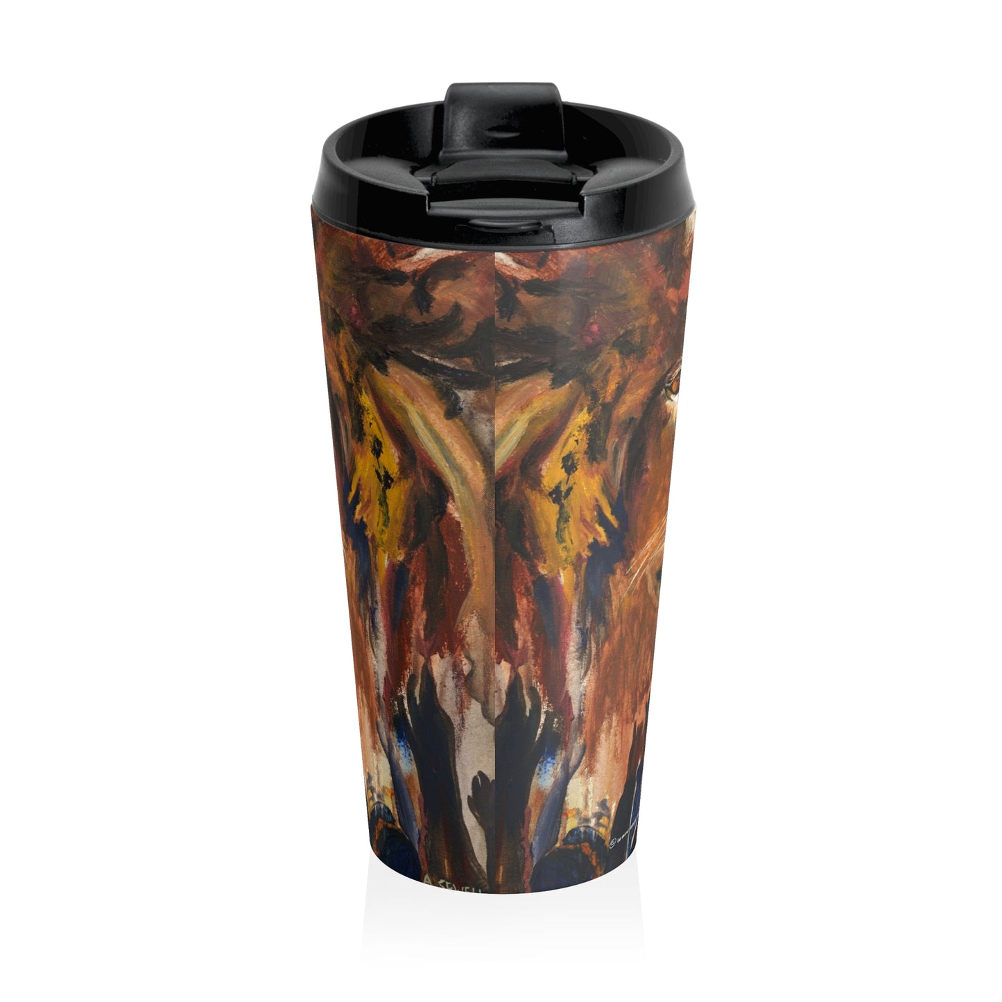 Stainless Steel Travel Mug - Gather unto the King Jesus Live Worship Painting