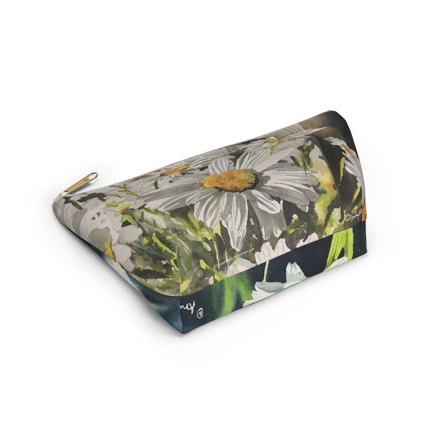 "Daisies" Accessory Pouch w T-bottom