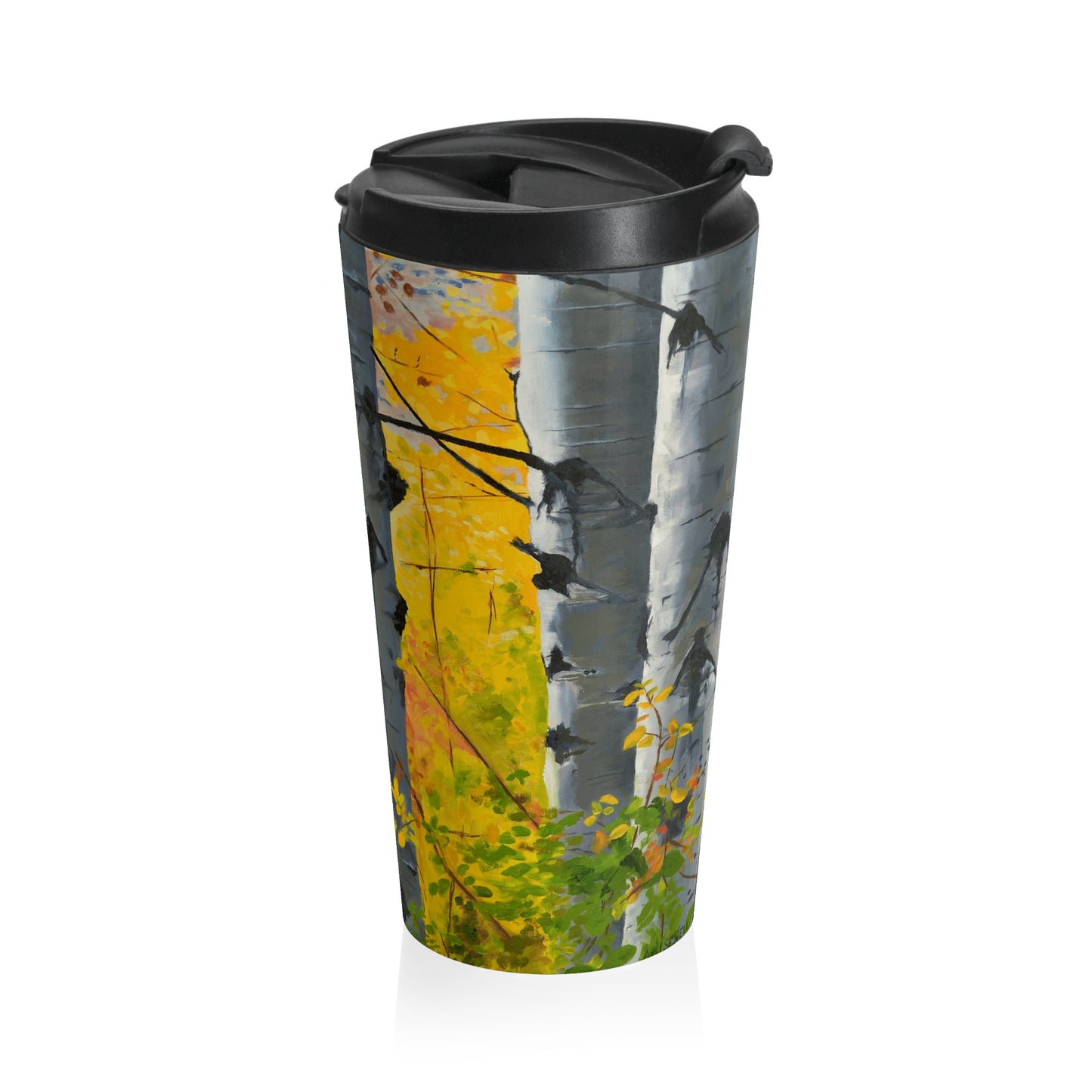"October Gold Aspens" Stainless Steel Travel Mug