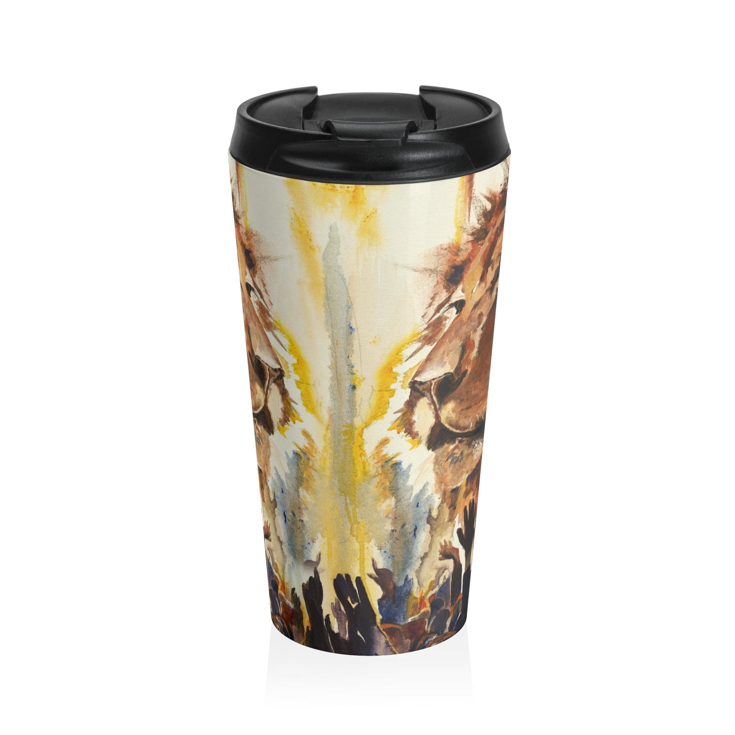 Stainless Steel Travel Mug - Gather unto the King Jesus Live Worship Painting
