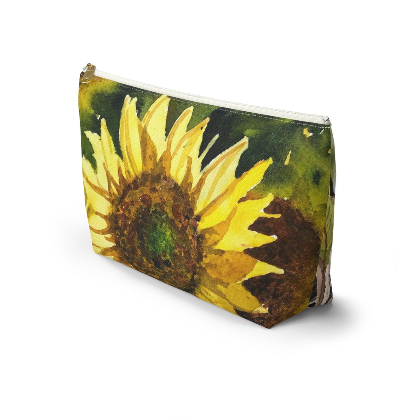 "Sunflowers" Accessory Pouch w T-bottom