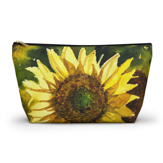 "Sunflowers" Accessory Pouch w T-bottom