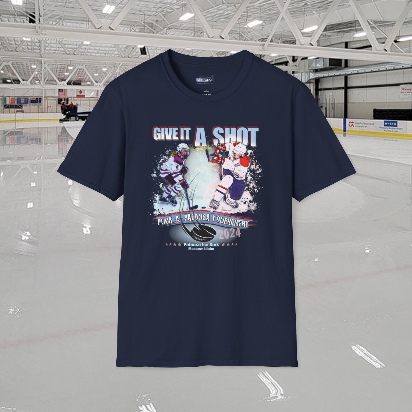"Puck-a-Palousa 2024" tournament shirts - Unisex Softstyle T-Shirt