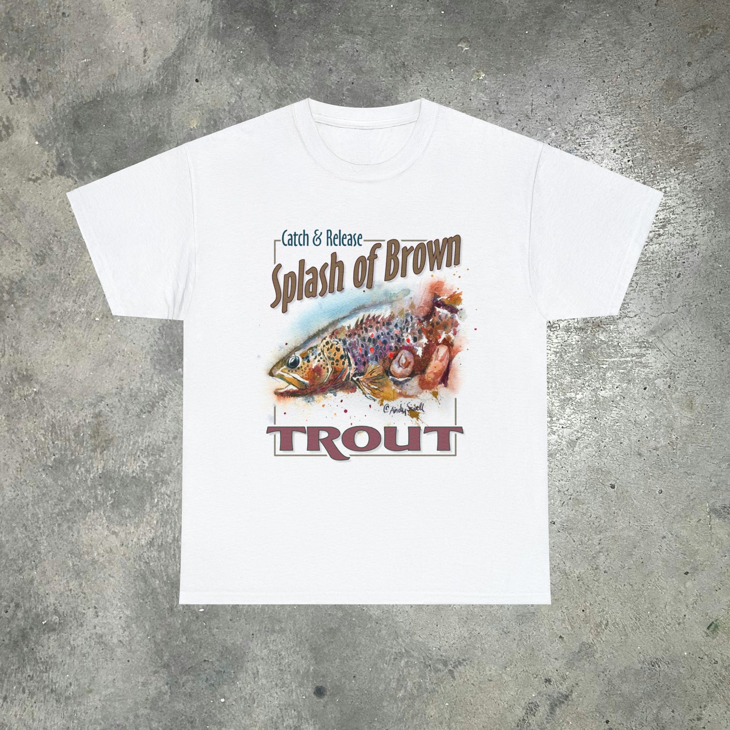 "Splash of Brown: Trout" Unisex Heavy Cotton Tee
