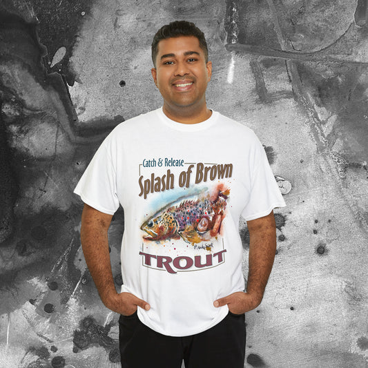 "Splash of Brown: Trout" Unisex Heavy Cotton Tee