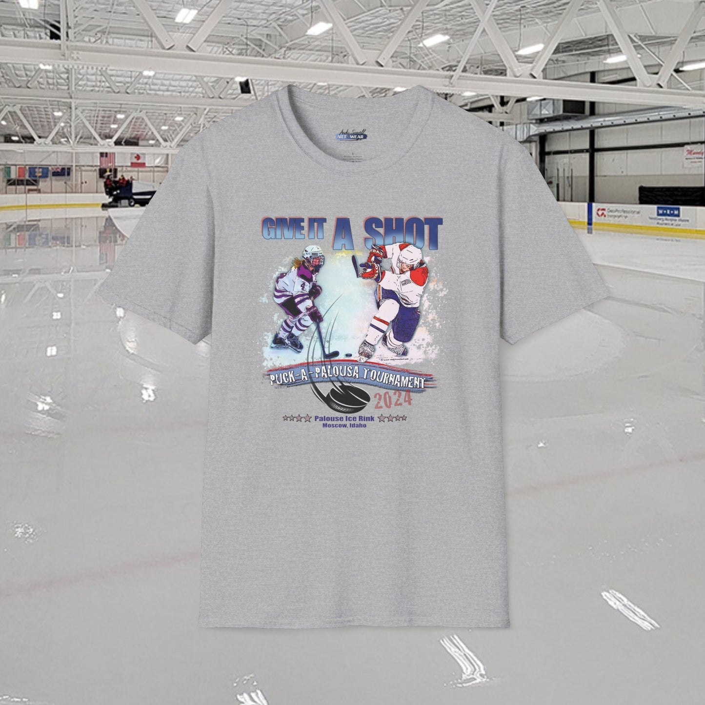"Puck-a-Palousa 2024" tournament shirts - Unisex Softstyle T-Shirt