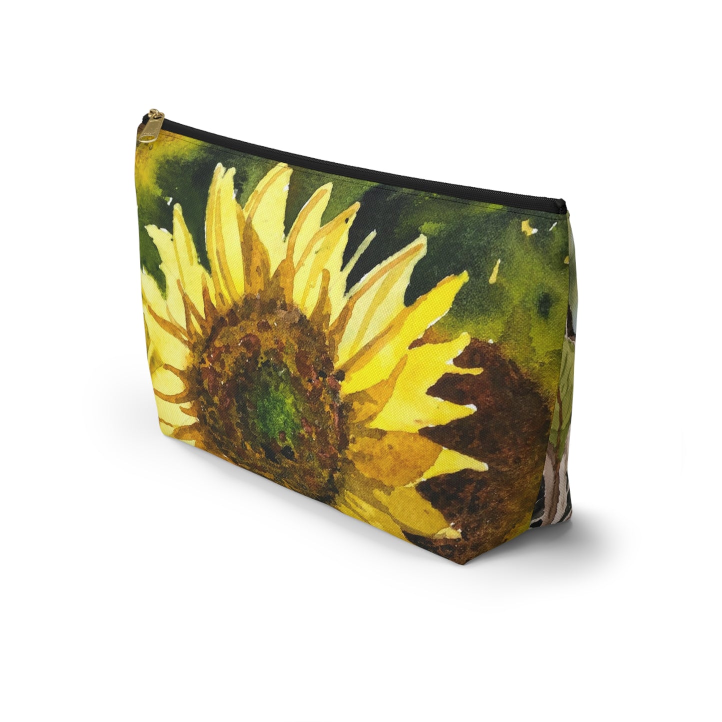 "Sunflowers" Accessory Pouch w T-bottom