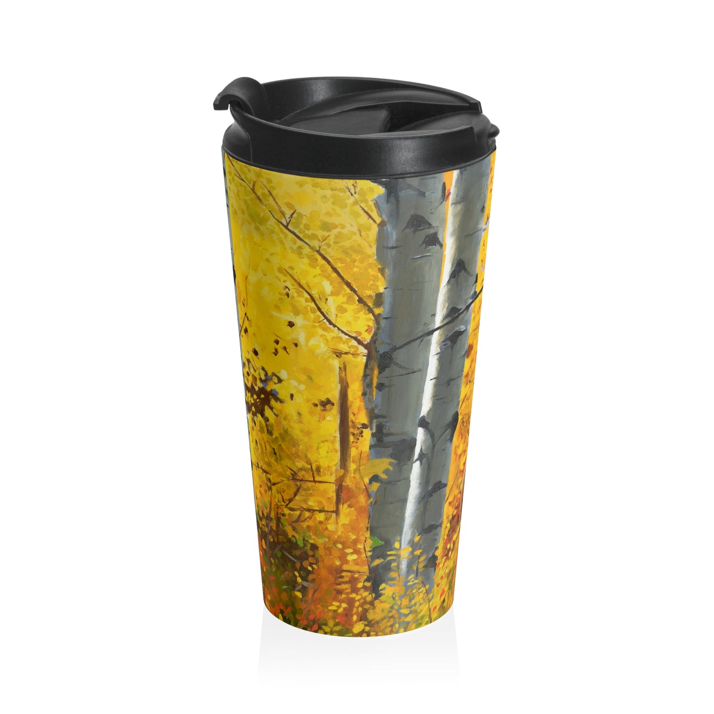 "October Gold Aspens" Stainless Steel Travel Mug