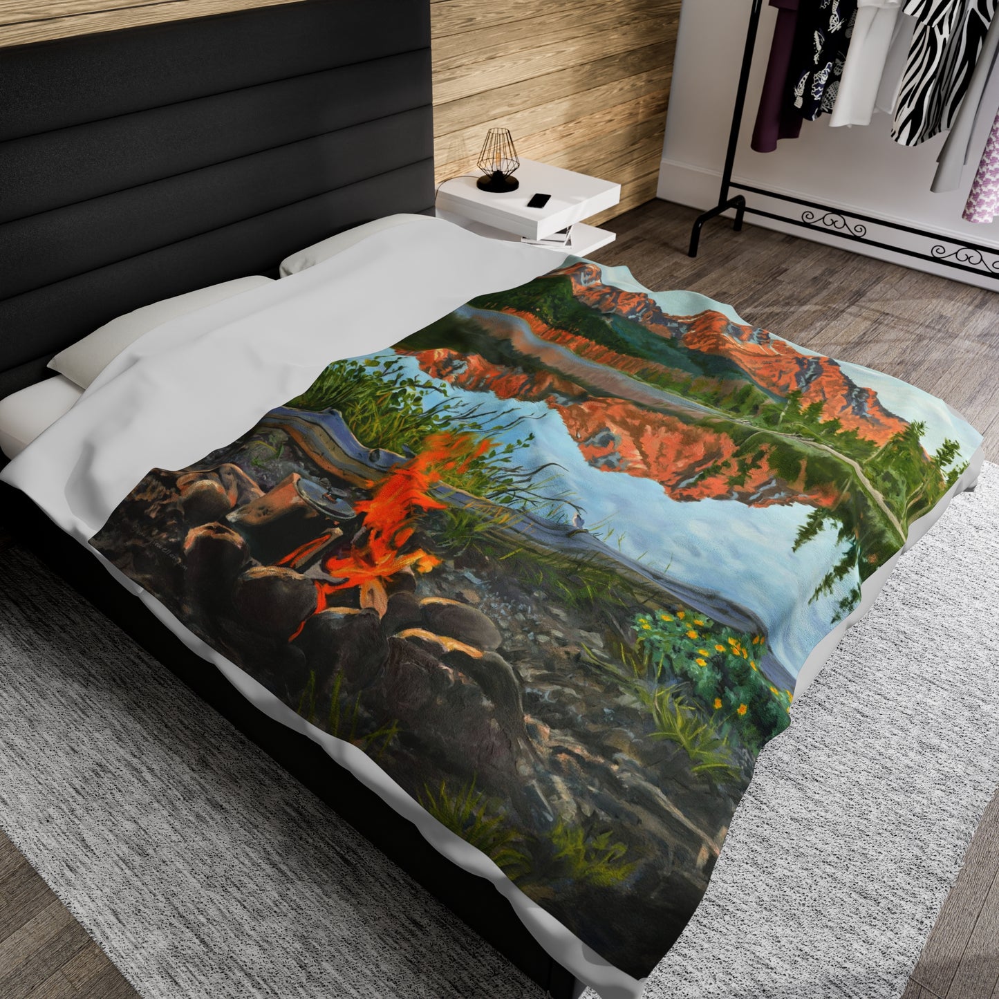 "Sawtooth Morning Brew" Velveteen Plush Blanket