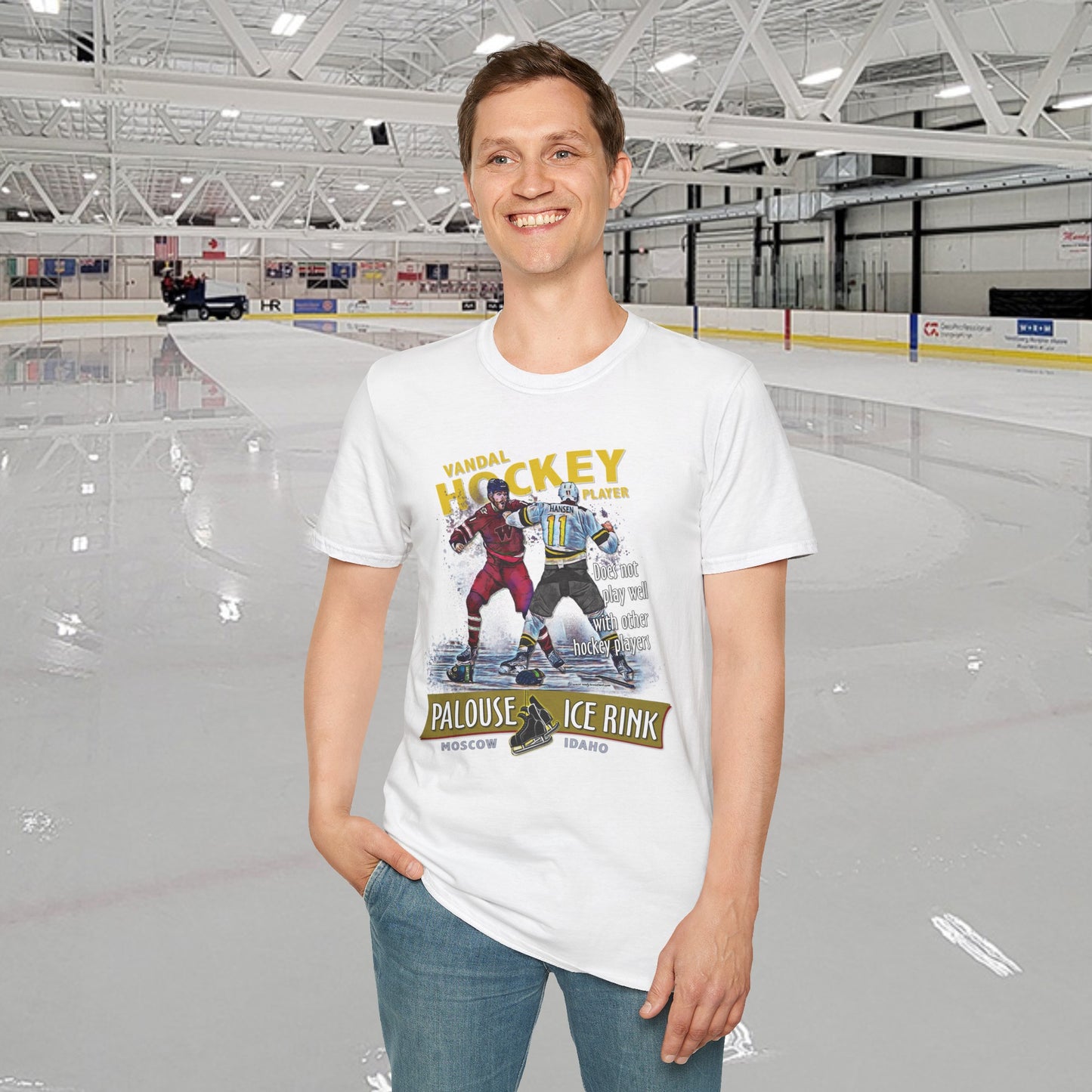 "Idaho Hockey Player" - Unisex Softstyle T-Shirt