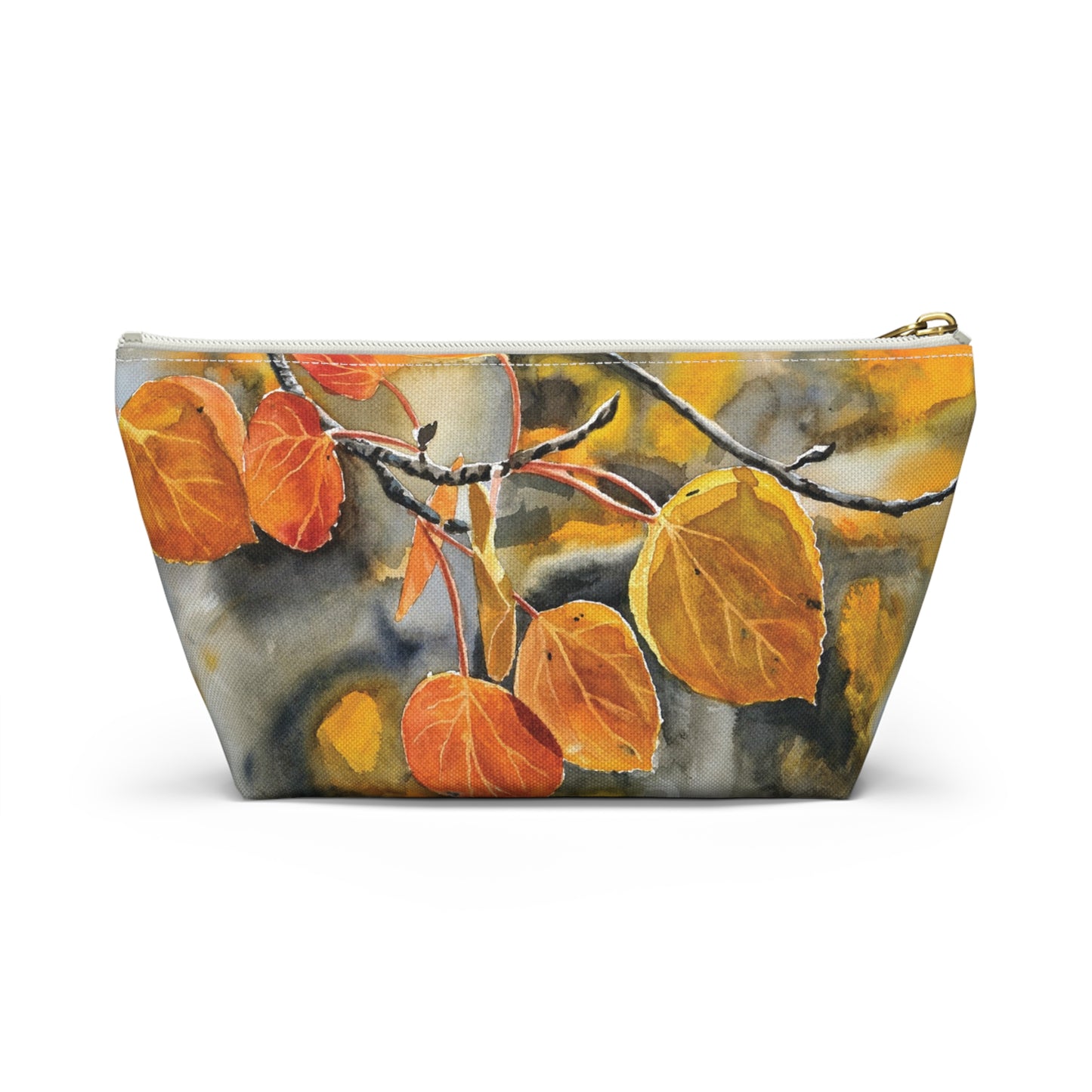 T-Bag Accessory Pouch - "October Orange" Aspens Watercolor Painting