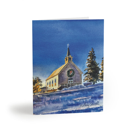 "Freeze Church Christmas" Blank Christmas Cards tall (8, 16, and 24 pcs)