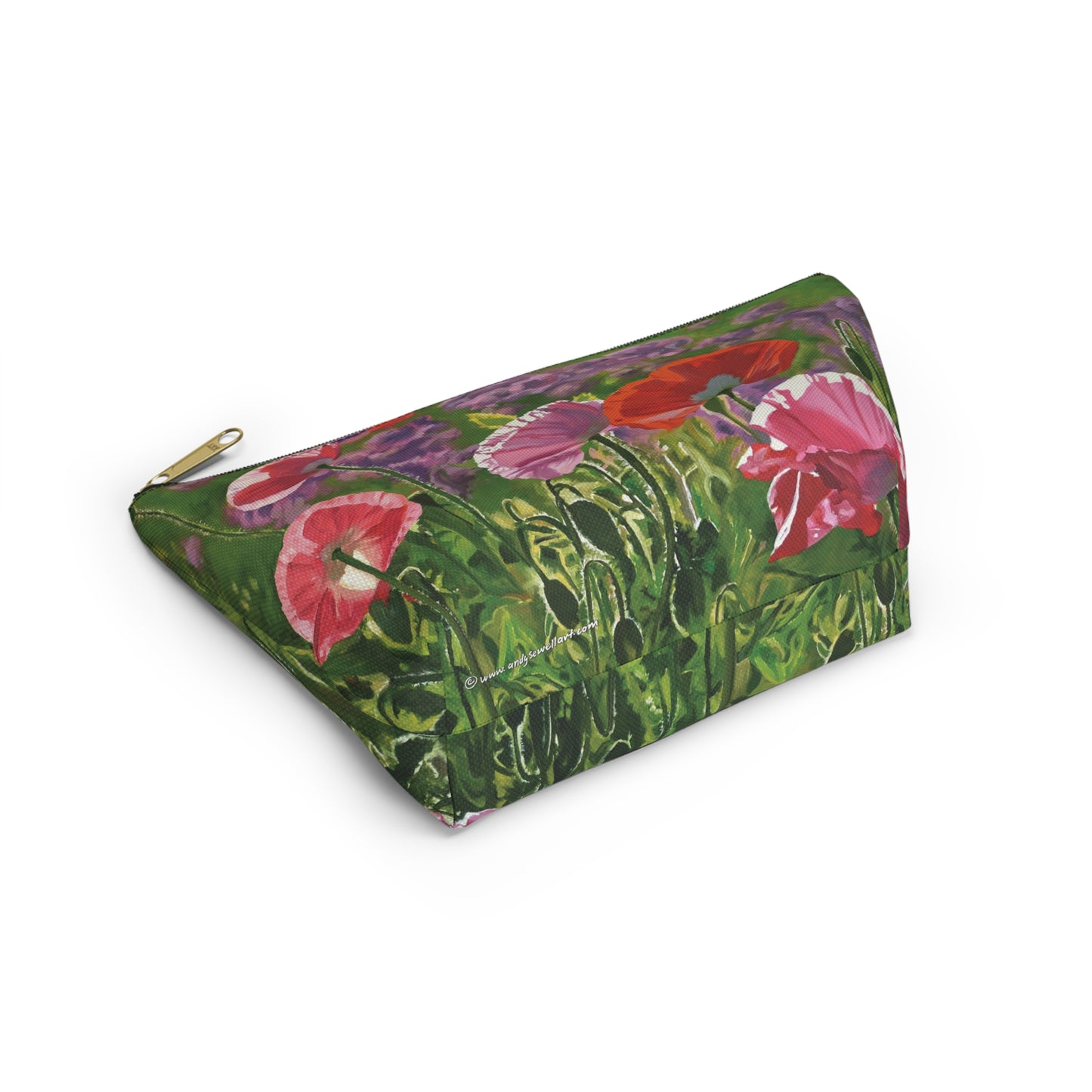 "Poppy Party" Accessory Pouch w T-bottom