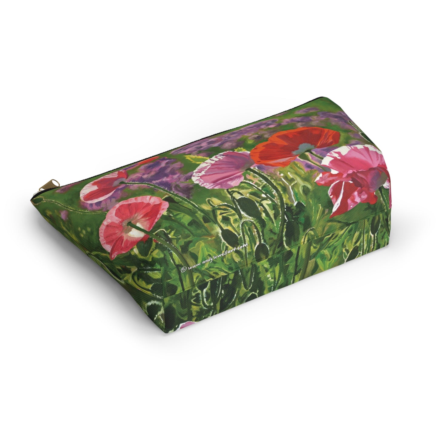 "Poppy Party" Accessory Pouch w T-bottom