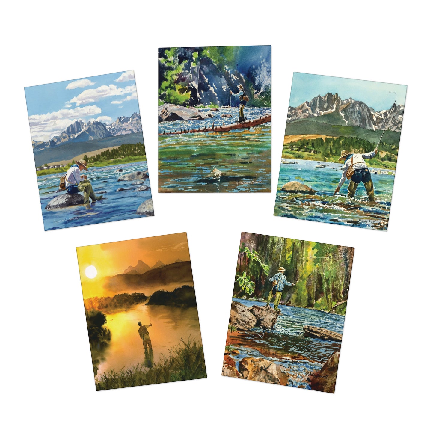 Flyfishing Multi-Design Greeting Cards (5-Pack)