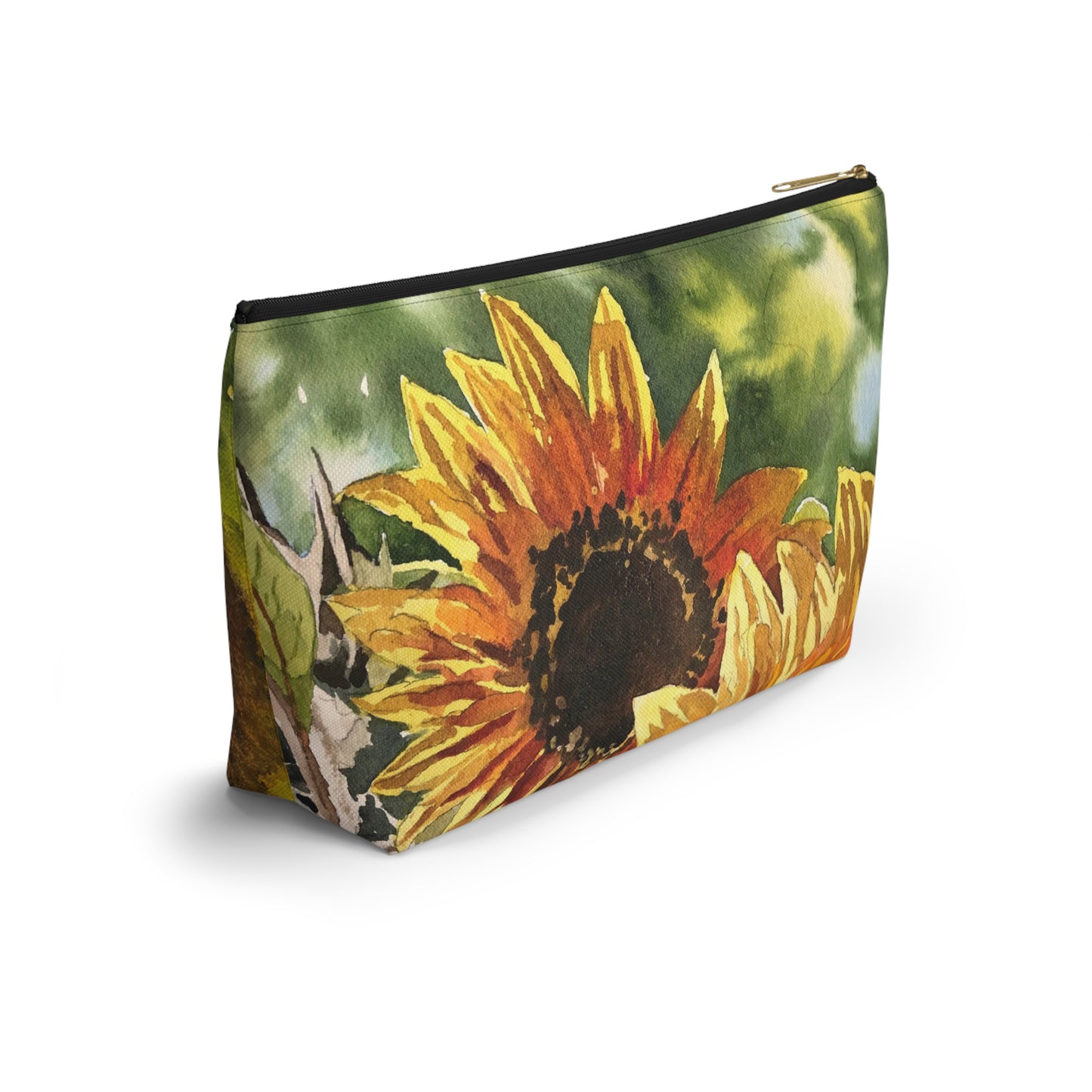 "Sunflowers" Accessory Pouch w T-bottom