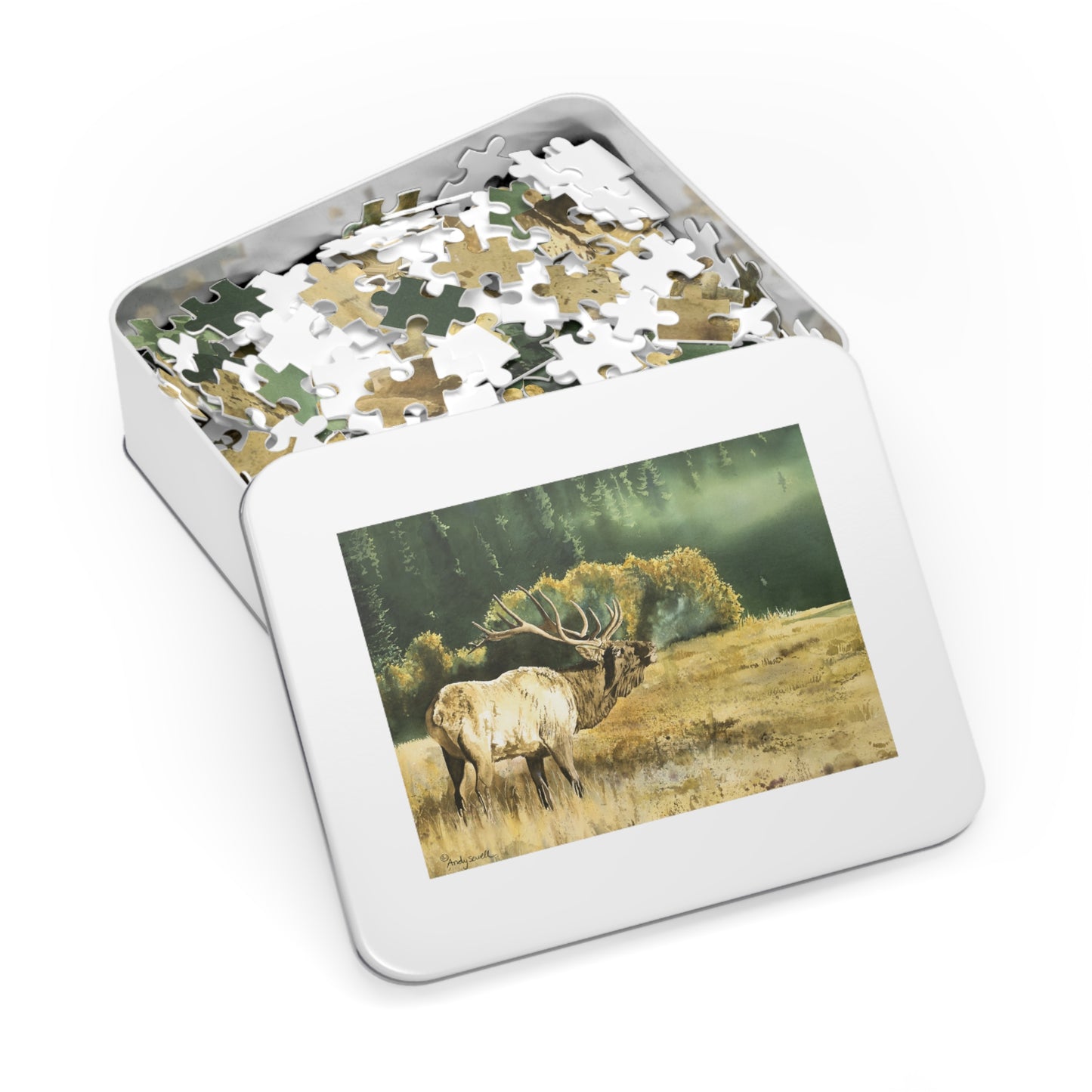 Jigsaw Puzzle: "Misty Morning Bull" Elk