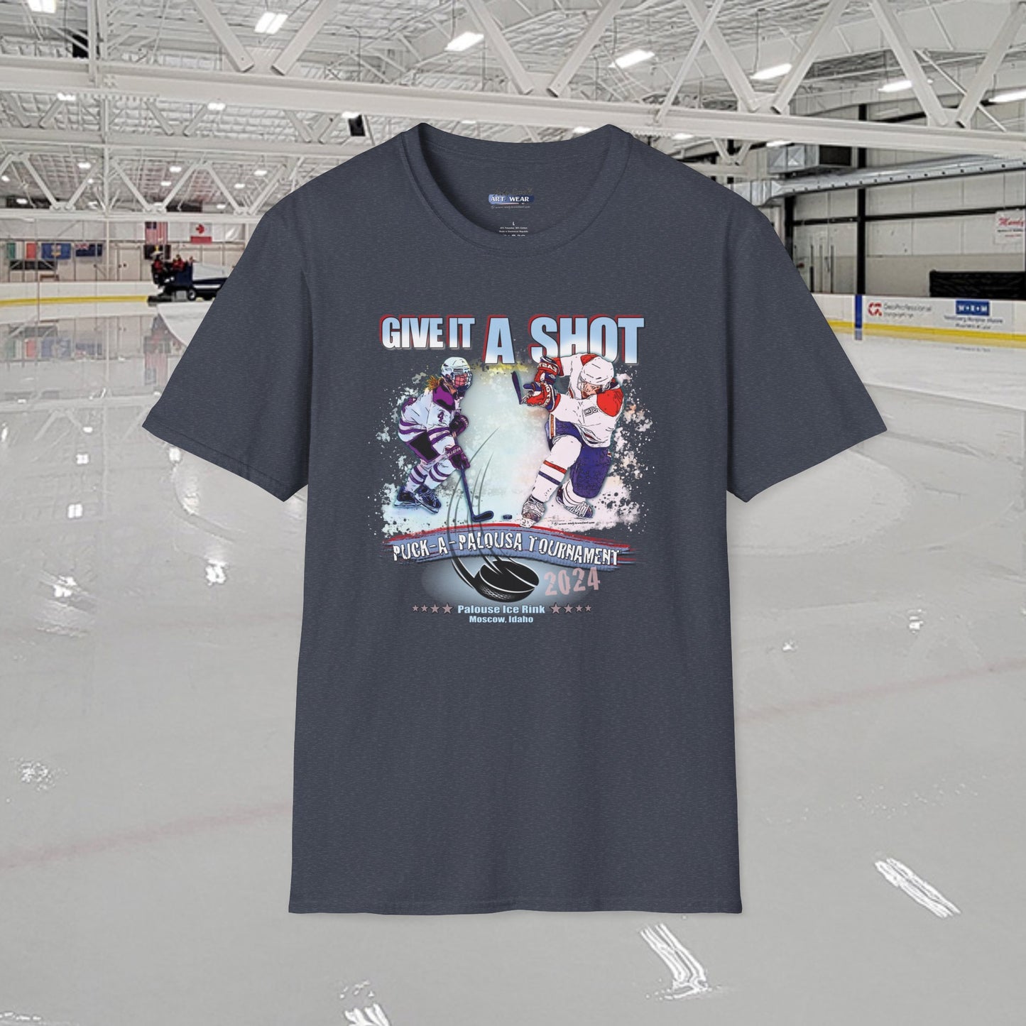 "Puck-a-Palousa 2024" tournament shirts - Unisex Softstyle T-Shirt
