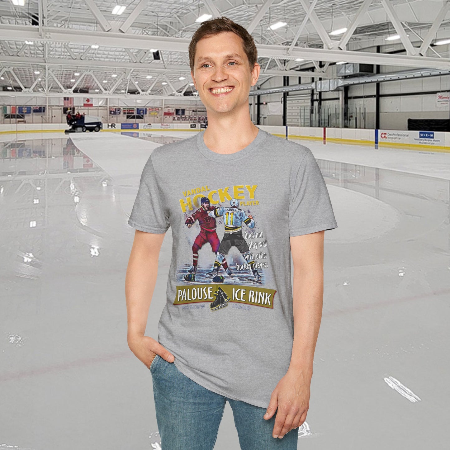 "Idaho Hockey Player" - Unisex Softstyle T-Shirt
