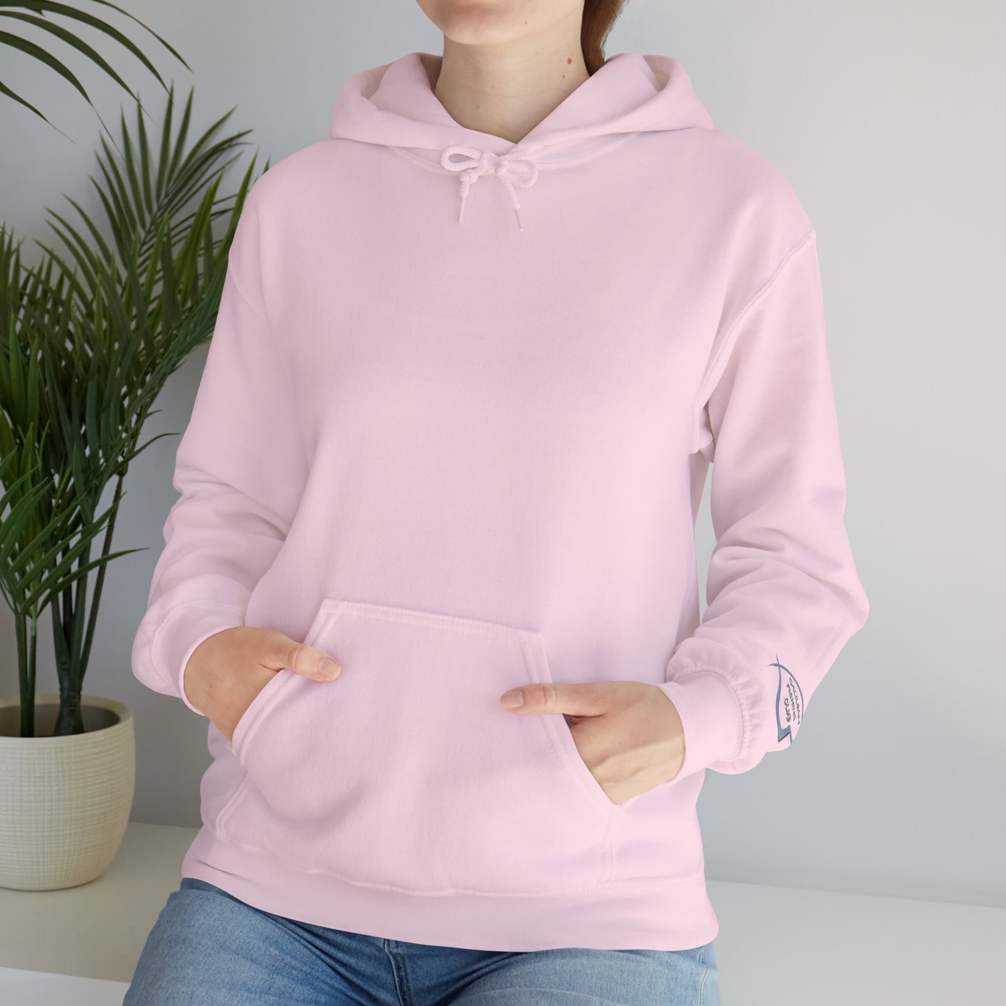 "Jesus Lives" on back Hooded Sweatshirt with arm logo