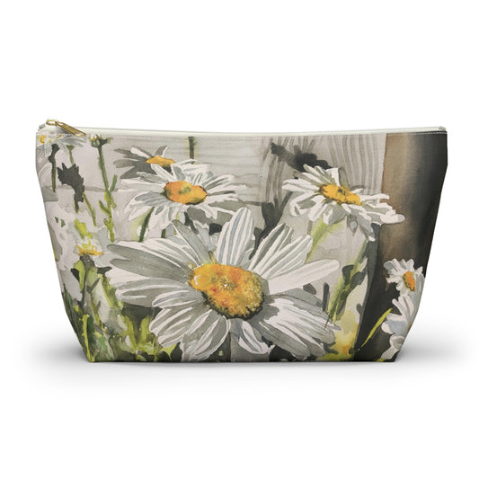 "Daisies" Accessory Pouch w T-bottom