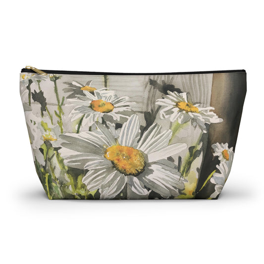 "Daisies" Accessory Pouch w T-bottom