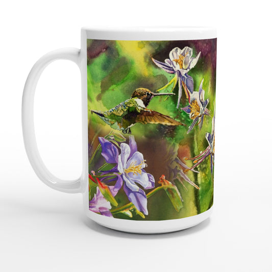 "Hummer at Colombine" Hummingbird Coffee Mug Mug, gift mug