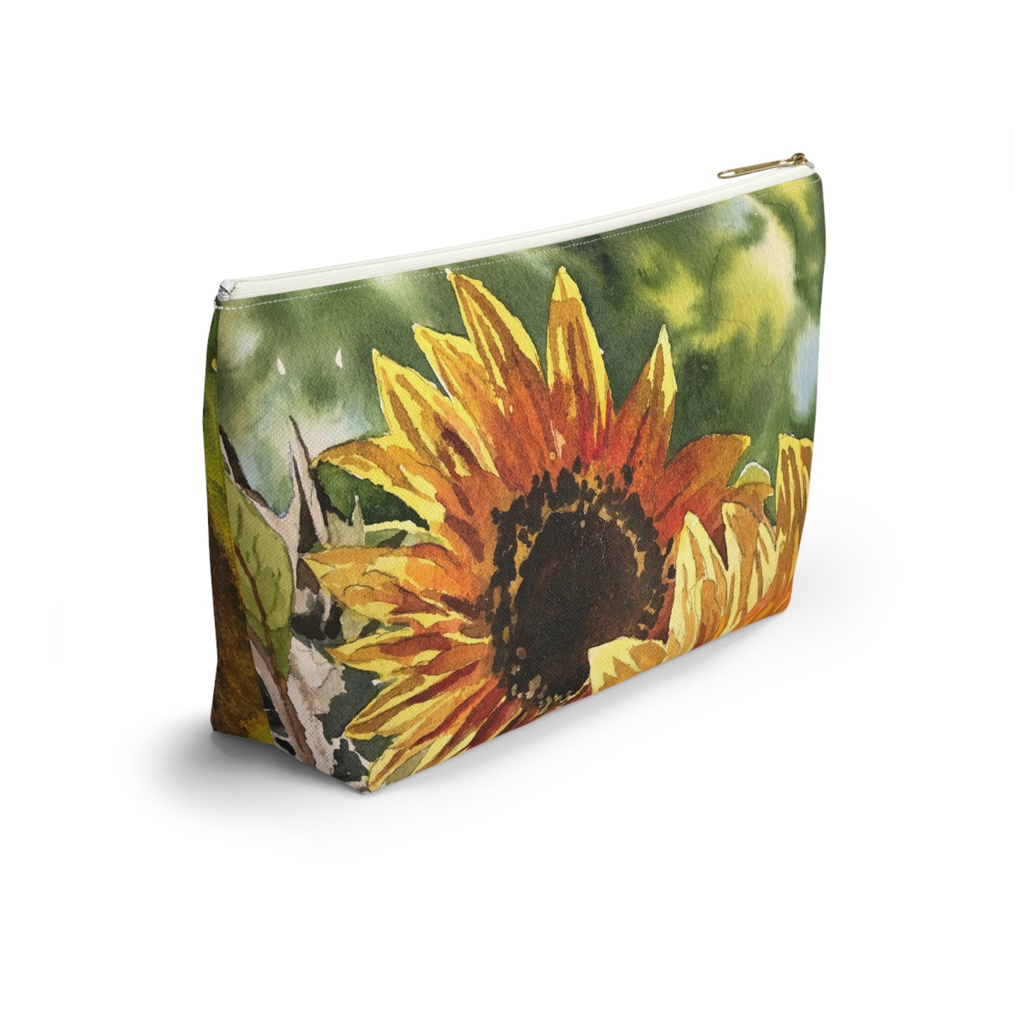 "Sunflowers" Accessory Pouch w T-bottom
