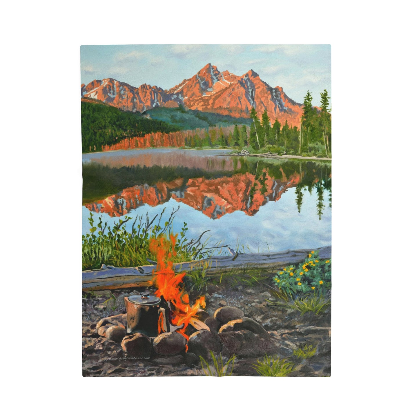 "Sawtooth Morning Brew" Velveteen Plush Blanket