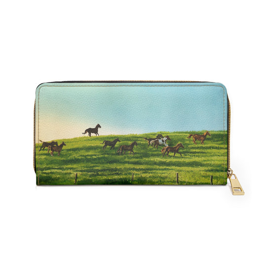 Zipper Wallet - Andy's "Horse Paintings" watercolors