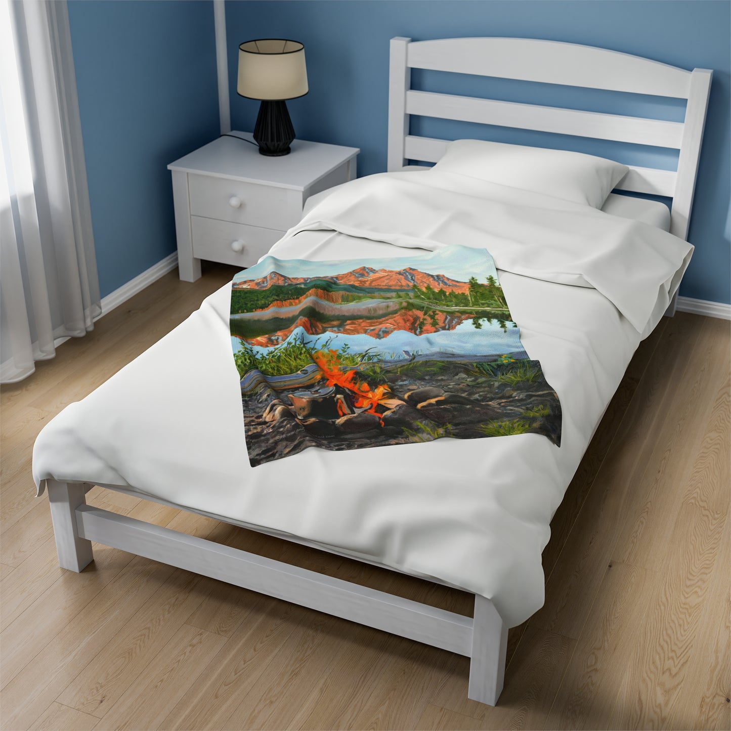 "Sawtooth Morning Brew" Velveteen Plush Blanket