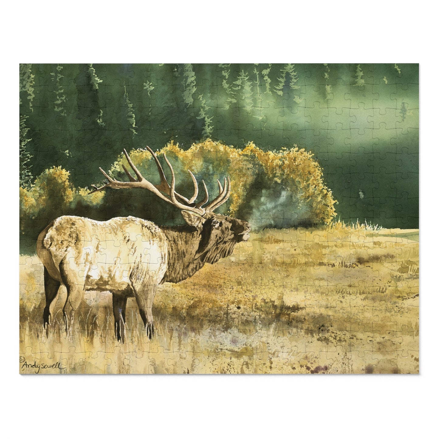 Jigsaw Puzzle: "Misty Morning Bull" Elk