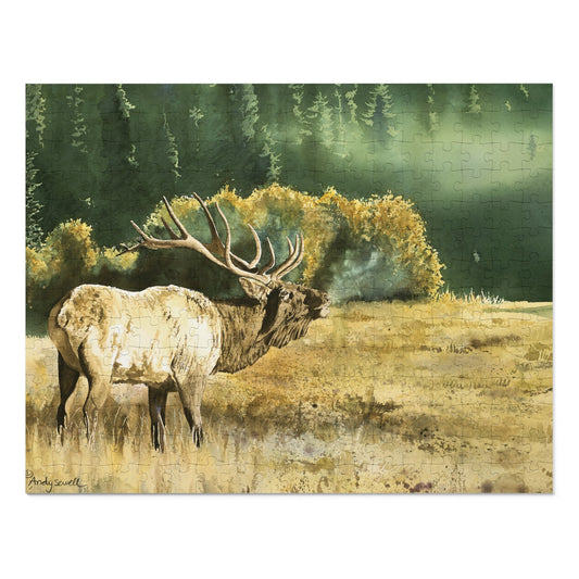 Jigsaw Puzzle: "Misty Morning Bull" Elk
