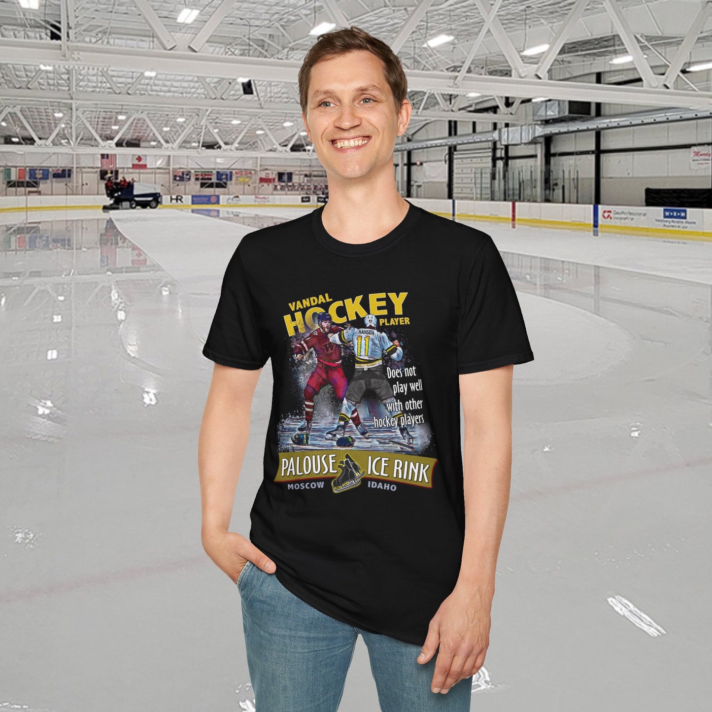 "Idaho Hockey Player" - Unisex Softstyle T-Shirt