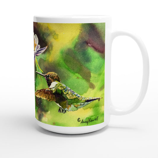 "Hummer at Colombine" Hummingbird Coffee Mug Mug, gift mug