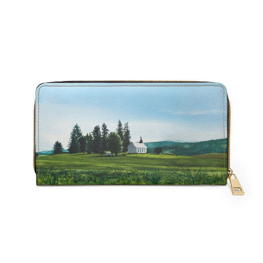 Zipper Wallet - from Andy's paintings of "Freeze Church" one painting on each side