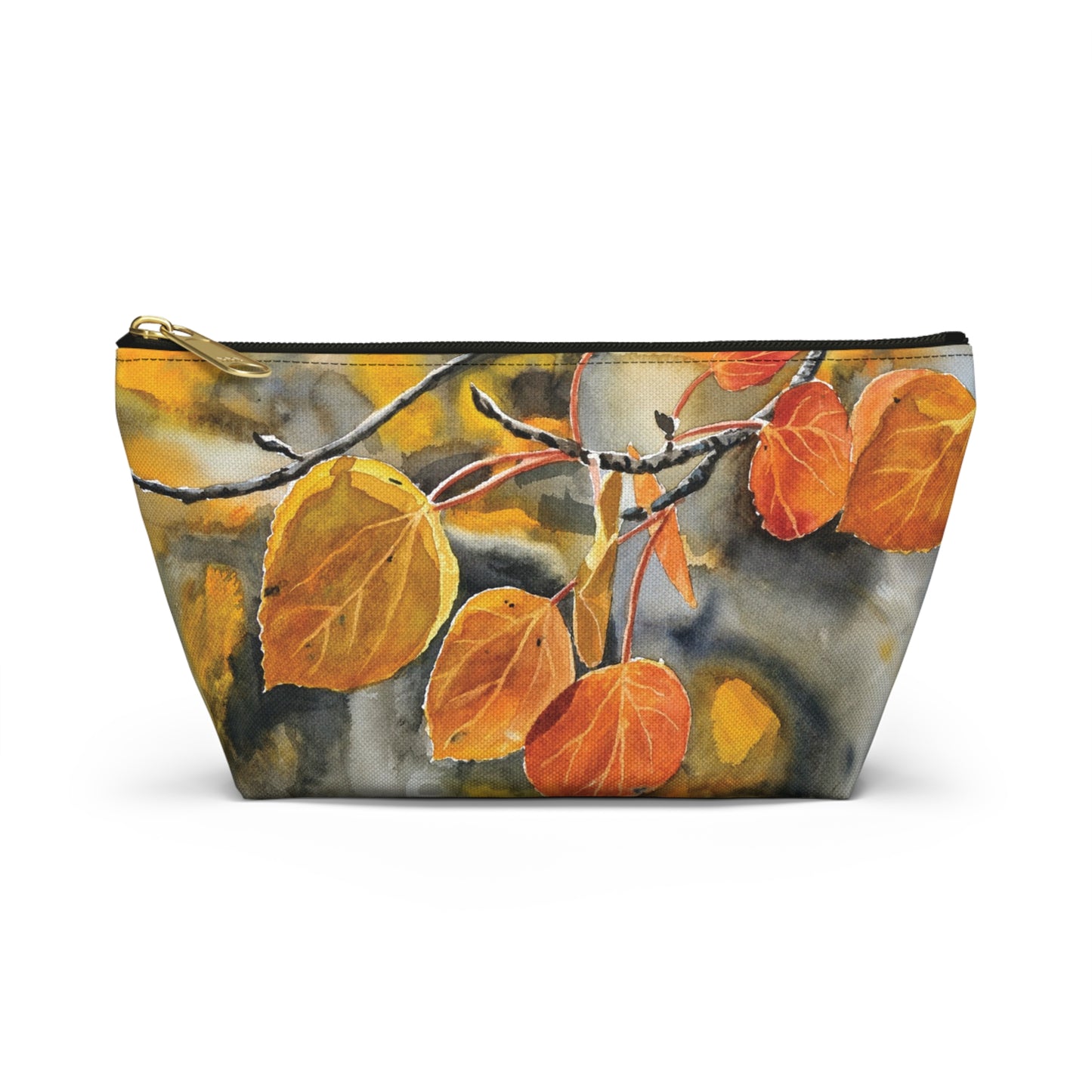 T-Bag Accessory Pouch - "October Orange" Aspens Watercolor Painting
