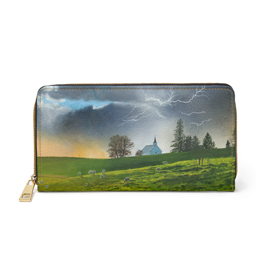 Zipper Wallet - from Andy's paintings of "Freeze Church" one painting on each side