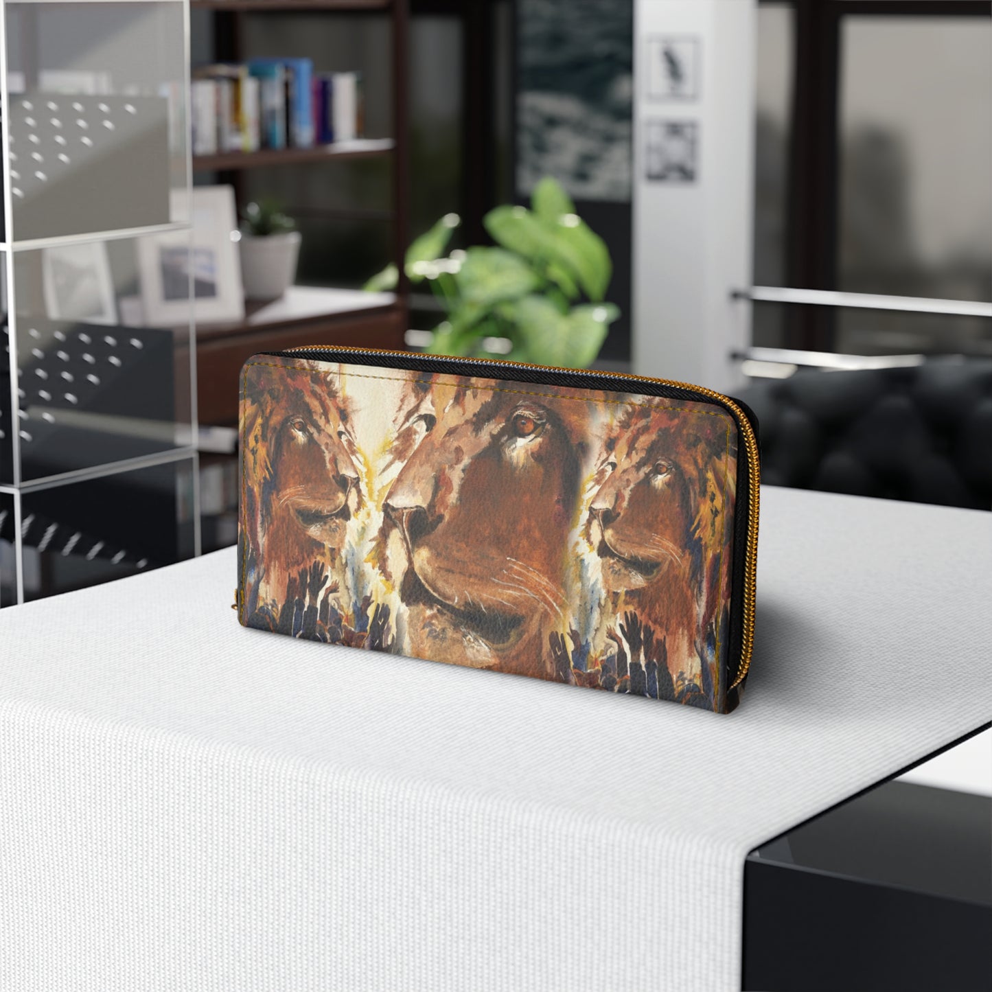 Zipper Wallet - Andy's "Lion, Gathering unto the King" Painting