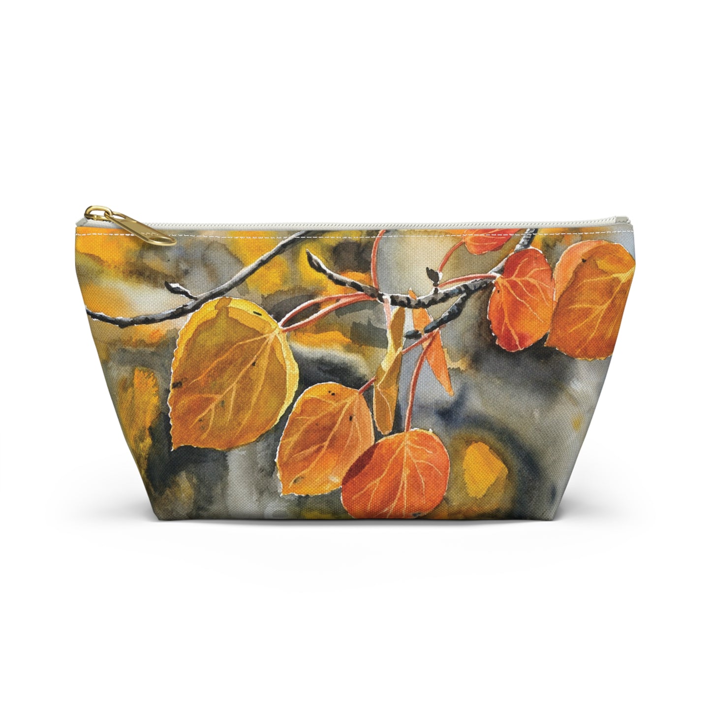 T-Bag Accessory Pouch - "October Orange" Aspens Watercolor Painting