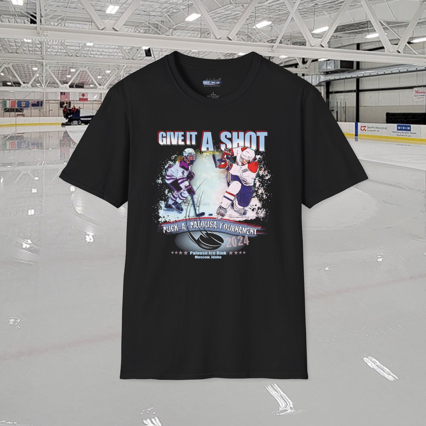 "Puck-a-Palousa 2024" tournament shirts - Unisex Softstyle T-Shirt