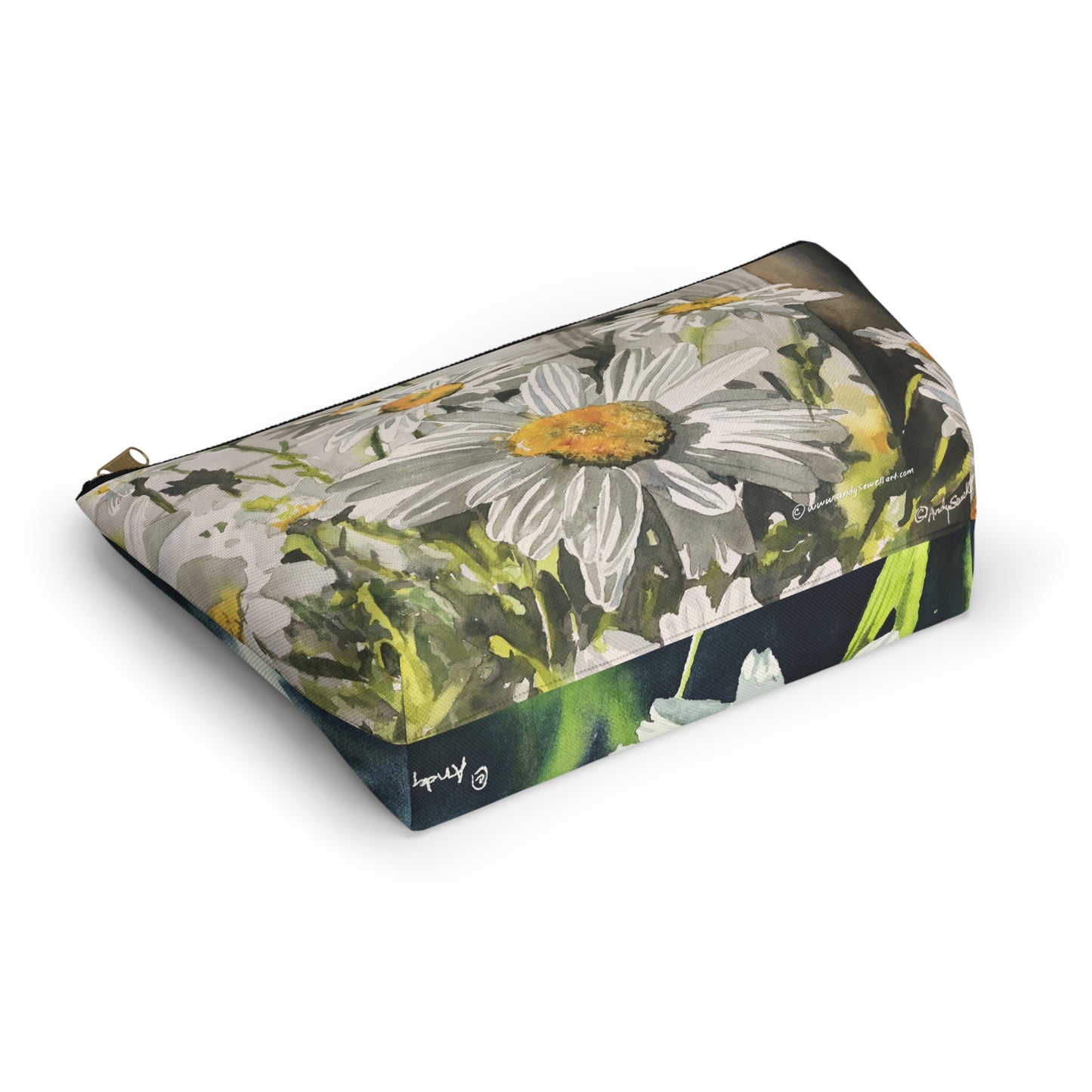 "Daisies" Accessory Pouch w T-bottom