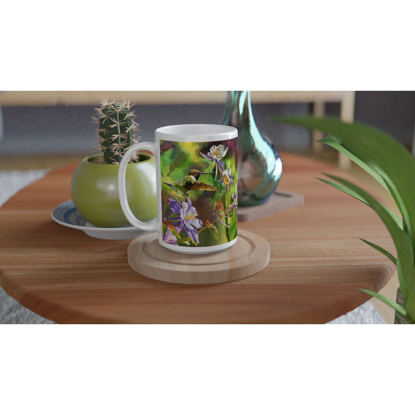 "Hummer at Colombine" Hummingbird Coffee Mug Mug, gift mug