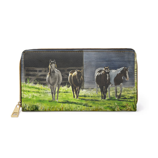 Zipper Wallet - Andy's "Horse Paintings" watercolors