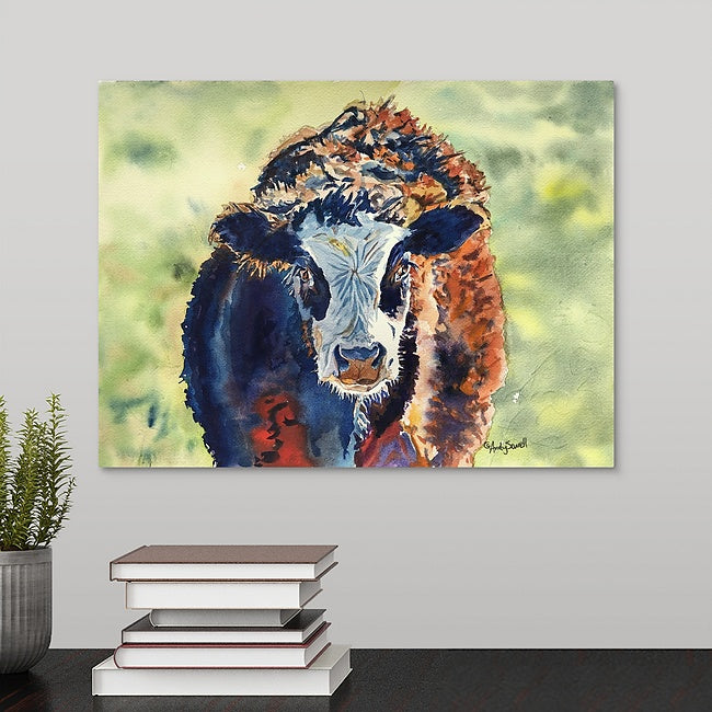 "His name is Dudley" 12x16 Original watercolor or signed edition Giclee Reprod. of my steer Dudley.