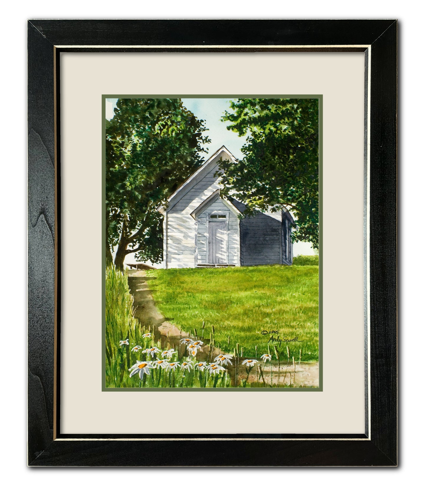 "Sunday Morning Shadows" signed Giclee Reprod. of an old palouse country church (Cordelia)