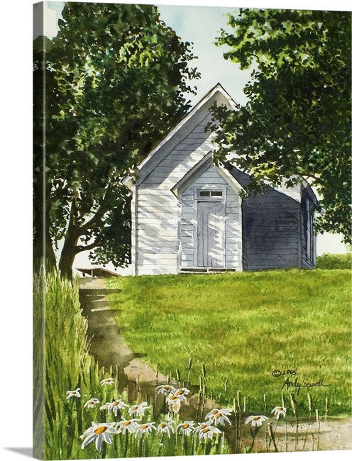 "Sunday Morning Shadows" signed Giclee Reprod. of an old palouse country church (Cordelia)