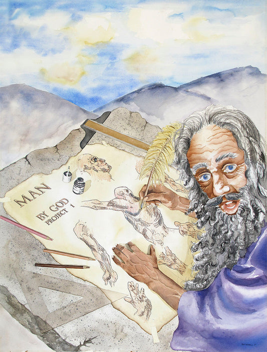 "God Designs" - Giclée art prints of God Designing Man