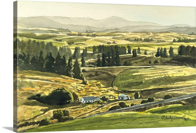 "Home on the Palouse" - 8"x12" Original watercolor, framed in 11x14